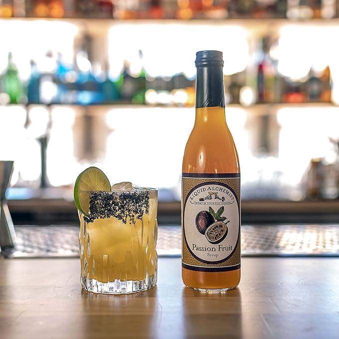 Liquid Alchemist Passion Fruit Syrup for Cocktails - Real Ingredients Make our Mix for Cocktails the Perfect Margarita Mix - Our Non-GMO Passion Fruit Syrup for Drinks is Vegan (12 oz)