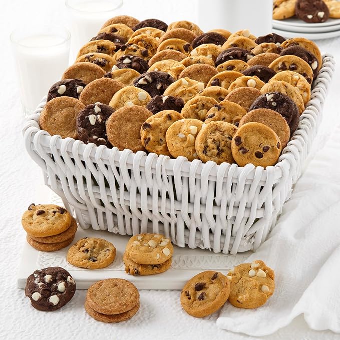 Mrs. Fields 72 Nibblers Bite-Sized Cookies Basket - Assorted with 72 Nibblers Bite-Sized Cookies in our 5 Classic Cookie Flavors