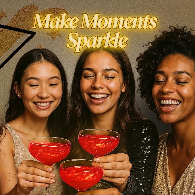 BeePoint Red Edible Glitter for Drinks 15g - Food Grade, Vibrant Color Shimmer Powdered Dust for Drinks, Cocktails, Cake Decorating, Baking, Chocolates, Candy, Sweets, & Cookies - Vegan & Gluten Free