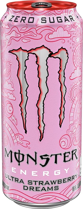 Monster Energy Ultra Strawberry Dreams, Sugar Free Energy Drink, 16 Ounce (Pack of 15)