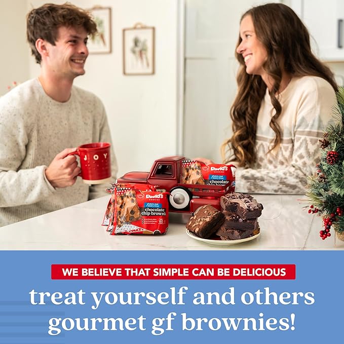 David’s Cookies Gluten-Free Chocolate Chip Brownies 9 Pack - Decadent Fresh Baked Gourmet Brownie Basket Treats - Great for Sharing and Gifting - Ideal Gourmet Food Gift, Healthy Snacks For Everyone