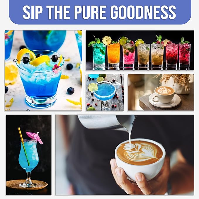 Jimoco® Syrup Pump Dispenser + Torani® Sugar Free Blue Raspberry Syrup, 25.4 oz - Coffee Syrup Pump & Flavoring Bundle