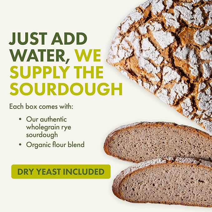 Let’s Bake Bread Organic Vienna Sourdough Rye Baking Mix - Artisan Loaf with Aromatic Spices - USDA Organic, Non-GMO, Real Sourdough, No Additives, Easy Home Baking - 17.64 oz (1 Pack)