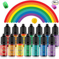 Food Coloring Set for Cake Decorating Rainbow Edible Food Dye for Baking Royal Icing Cookie Supplies Gluten Free 14x12ml Food Grade Liquid Food Color Kit, 0.4 Fl. Oz/Bottles