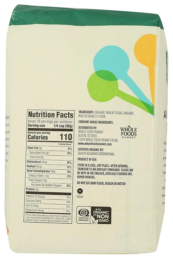 365 by Whole Foods Market, Organic All Purpose Flour, 80 Ounce