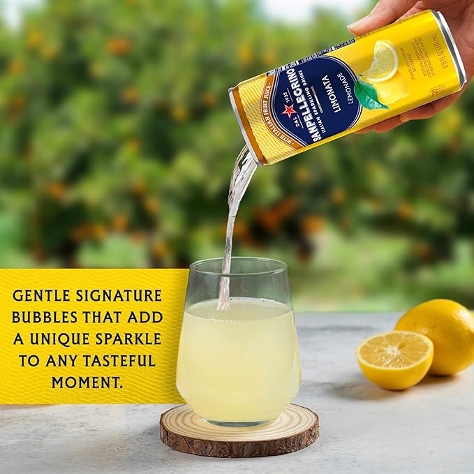 Sanpellegrino Italian Sparkling Drink Limonata, Sparkling Lemon Beverage, 24 Pack Of Cans