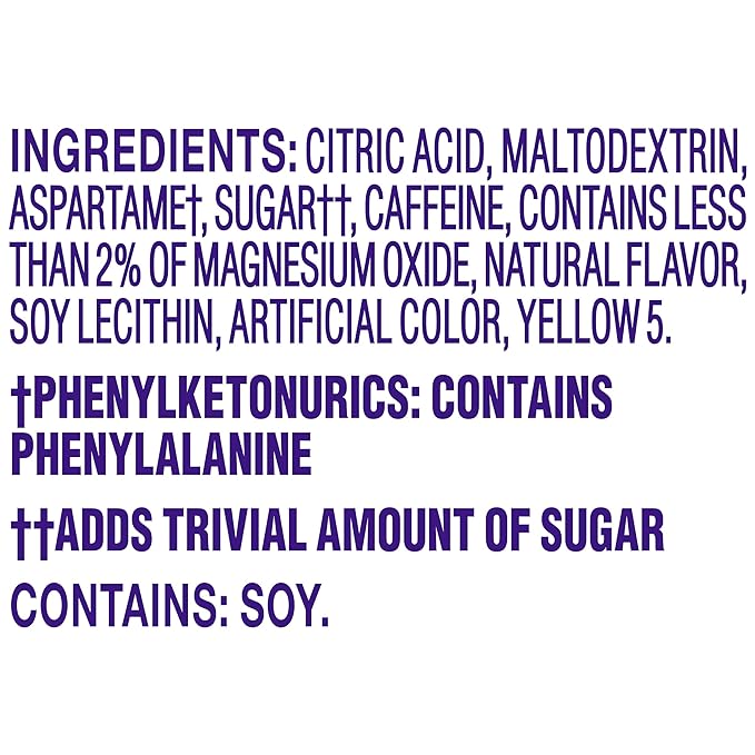 Crystal Light Citrus Naturally Flavored Powdered Drink Mix with Caffeine, 10 ct On-the-Go-Packets