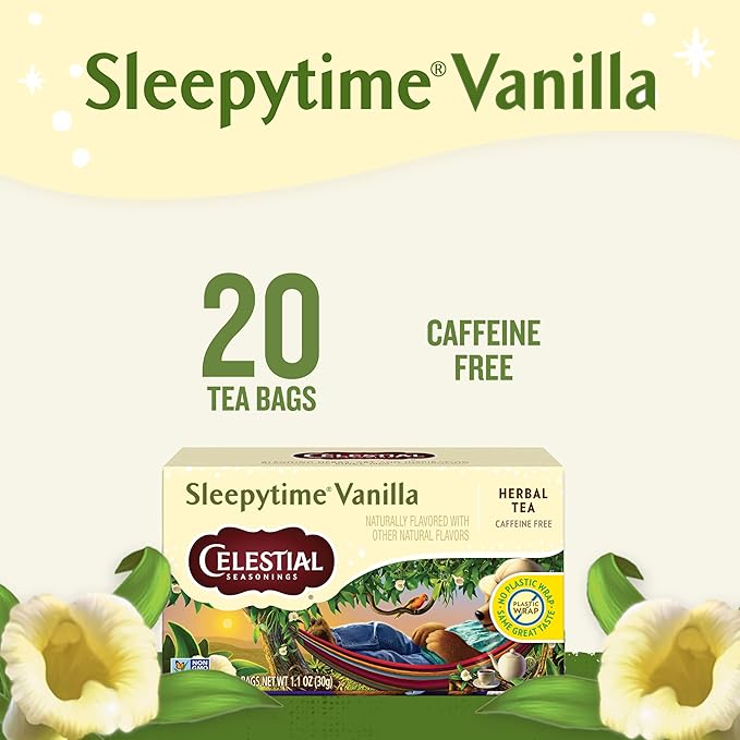 Celestial Seasonings Sleepytime Herbal Tea, Vanilla, Caffeine Free Sleep Tea, 20 Tea Bags Per Box (Pack of 6)