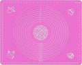Silicone Baking Mat for Rolling Pastry Dough with Measurements, 25.6 x 17.7 BPA Free Non stick and Non Slip Pink Table Sheet Baking Supplies for Bake Pizza Cake