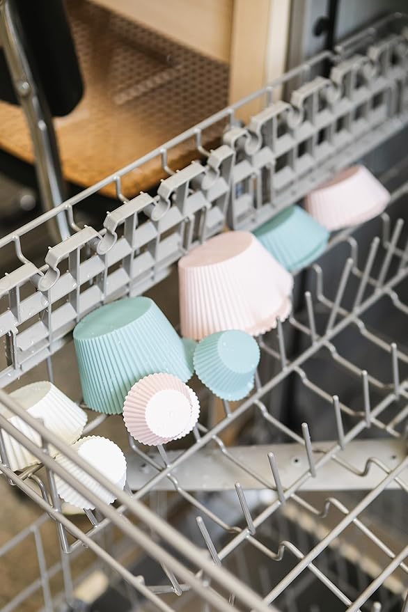 The Silicone Kitchen Reusable Silicone Baking Cups Gift Set Bundle, 24 Regular, 12 Jumbo, 24 Mini, Pink, Blue, Gray