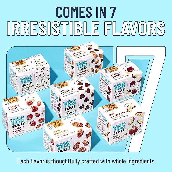 The YES Bar Peanut Butter Dark Chocolate – Plant Based Protein, Decadent Snack Bar – Vegan, Gluten Free, Dairy Free, Low Sugar, Healthy Snack, Breakfast, Low Carb, Keto Friendly (Pack of 6)