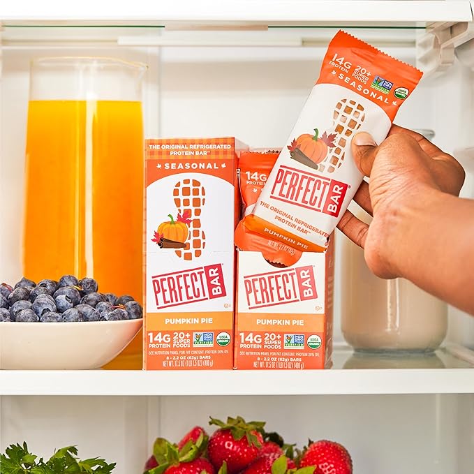 Perfect Bar, Pumpkin Pie Protein Bar, High Protein, Organic, Gluten Free, Soy Free, Non GMO, No Sugar Alcohols, 2.2 Ounce Bar, 24 Count
