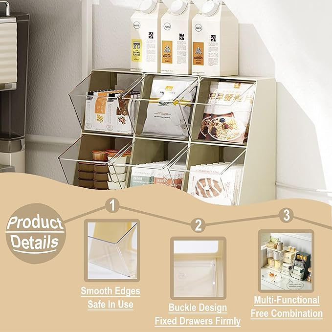 Acrylic Tea Bag Organizer Storage Box with 2 Transparent Drawers, Multi-Functional Coffee Pod K Cup Holder Container for Kitchen Home Office Organizer - White