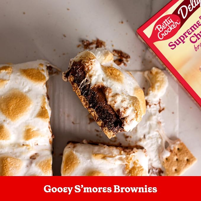 Betty Crocker Delights Supreme Triple Chunk Brownie Mix, Holiday Baking, 17.8 oz (Pack of 12)