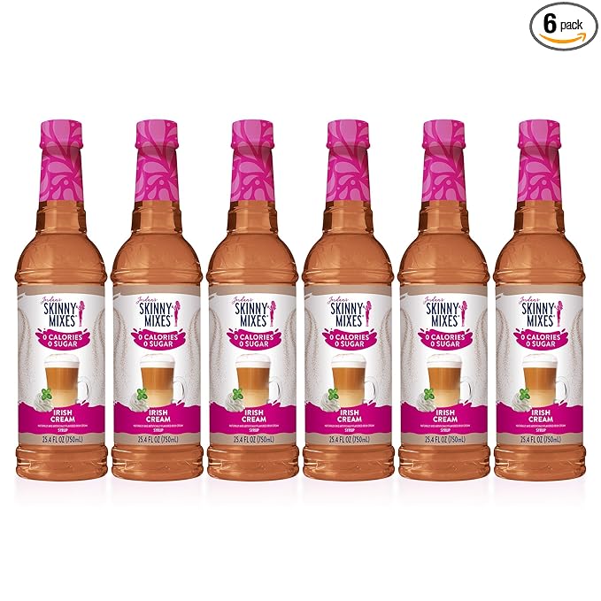 Jordan's Skinny Syrups Irish Cream, Sugar Free Flavoring Syrup, 25.4 Ounce Bottle (Pack of 6)