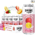 ShineWater Strawberry Lemon Vitamin D Electrolyte Drink | Zero Sugar Hydration Beverage with Magnesium, Zinc & Antioxidants | Low Calorie Plant-Based Vitamin Water | 12 Pack