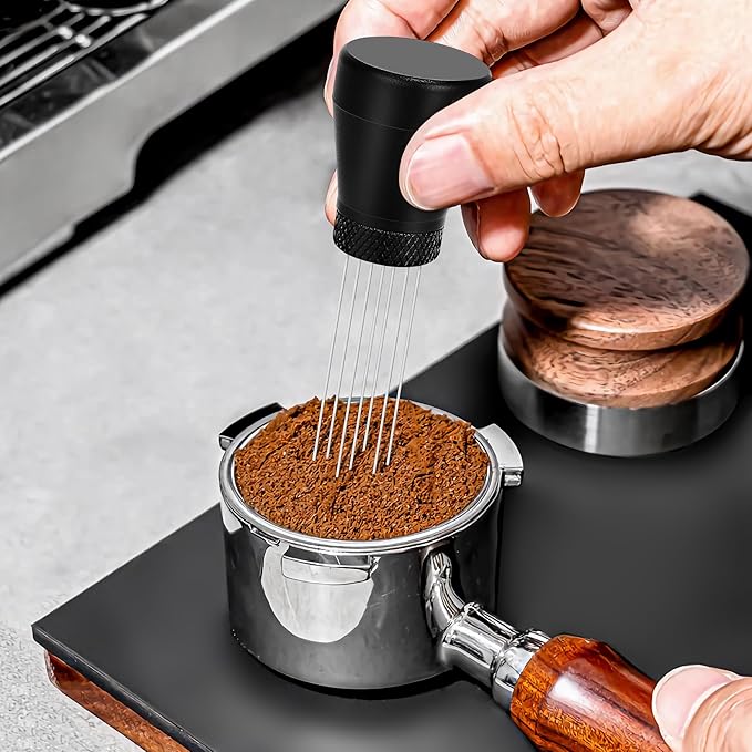 Apexstone Coffee Stirrer Tool, Coffee Stirring Tamper WDT Distribution Tool, Needle Distribution Tool Espresso, WDT Tool Espresso with Stand Black, WDT Tool Espresso Needle