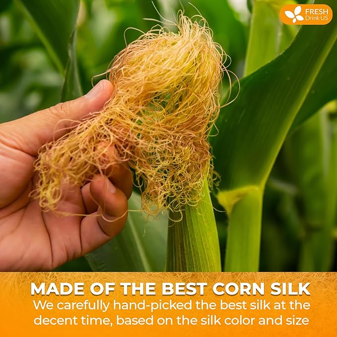 FreshDrinkUS, Dried Corn Silk 20oz | Premium Whole Corn Silk for Tea & Herbal Infusions | Naturally Air-Dried, Non-GMO, Caffeine-Free | Perfect for Daily Herbal Tea, DIY Blends & Natural Brewing