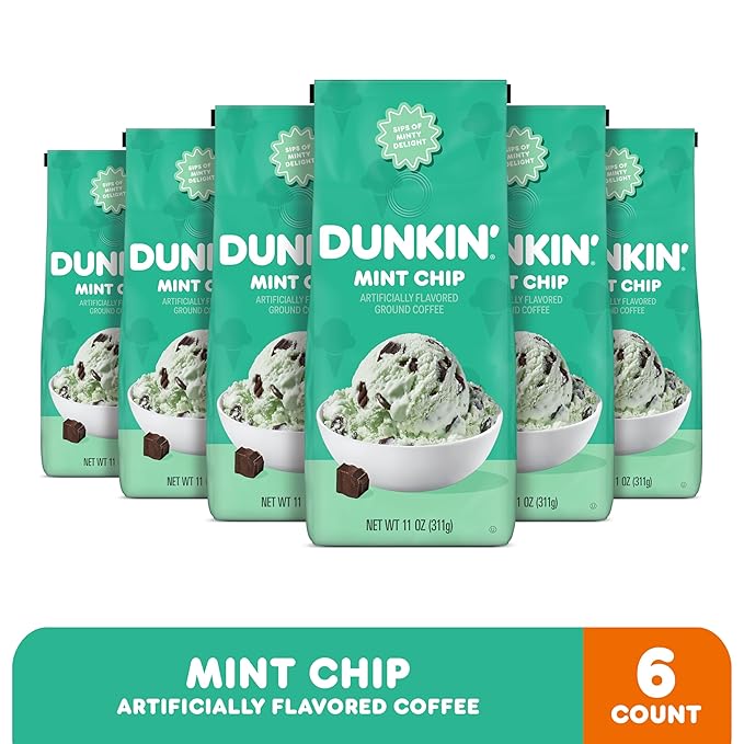 Dunkin’ Mint Chip 11oz Ground Coffee (Pack of 6)