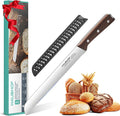 HAUSHOF Bread Knife with Sheath, 8-Inch Serrated Bread Knife for Homemade Bread, 5Cr15Mov Premium Stainless Steel Bread Cutter with Gift Box for Mom Dad, Full Tang and Ergonomic Handle
