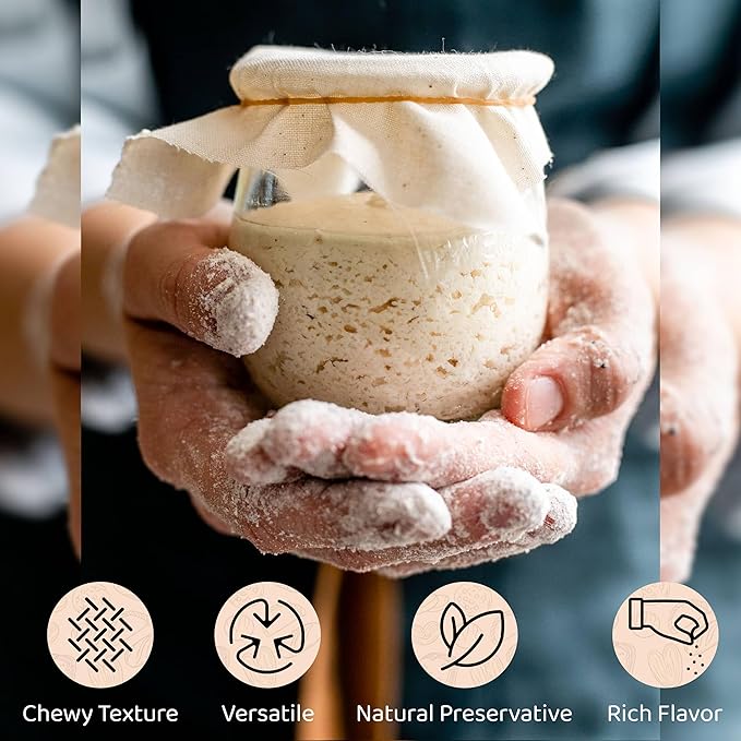 Living Dough - Chocolate Whole Wheat Sourdough Starter - Active & Live Cocoa Organic Sourdough Starter for Baking - For Artisanal Bread, Sweet Rolls, Brownies, and More