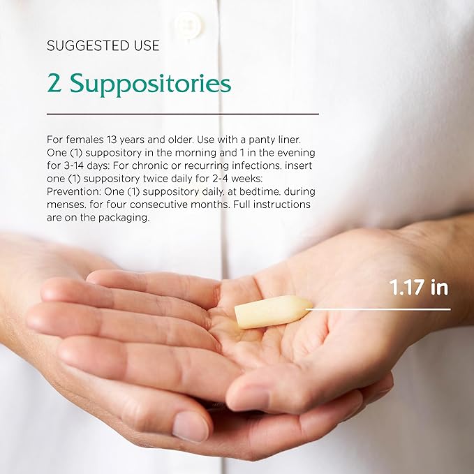 Vitanica Yeast Arrest, Homeopathic Vaginal Suppositories, for Yeast Infection Symptoms, Relieves Burning, Itching & Discharge, with Boric Acid, Tea Tree Oil & Probiotics, Vegan (Yeast Arrest, 28)