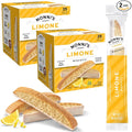 Nonni's Limone Lemon-Iced Biscotti Cookies – Individually Wrapped Italian Tea-Time Snack, Crunchy Twice-Baked, 110 Cal Each, 21.5 oz Carton, 2 Pack