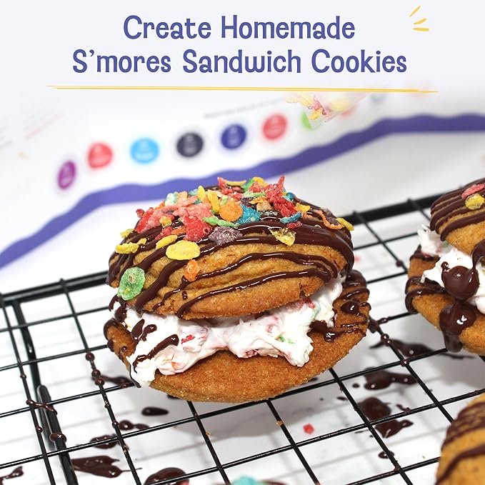 Baketivity Pretzel & S’mores Sandwich Cookies Baking Kit Bundle for Kids – DIY Cooking Set with Pre-Measured Kosher Ingredients, Decorating Supplies, Illustrated Recipes & Video Guides – Ages 6-12+