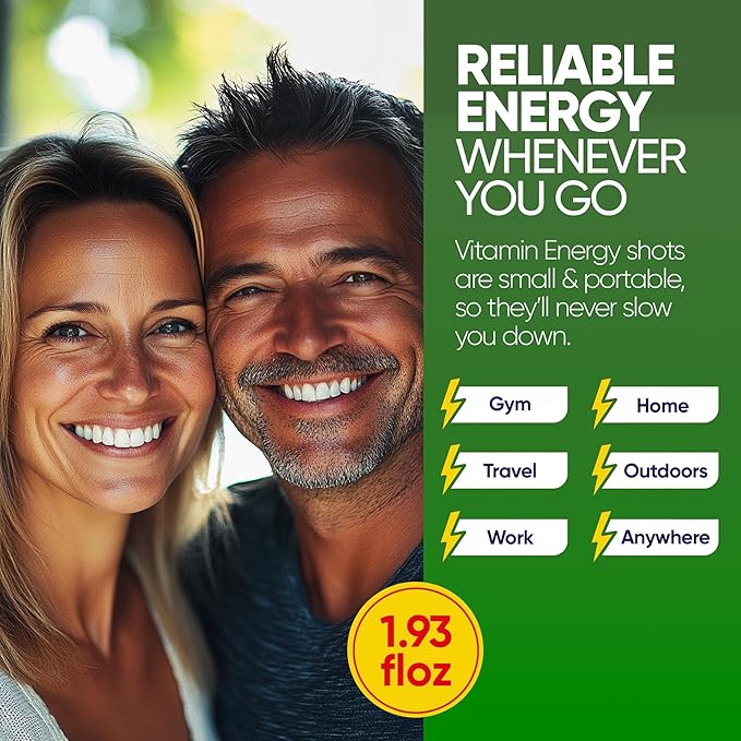 Vitamin Energy Immune+ Extra Strength Energy Shot Watermelon Burst 12 Pack, 260mg Natural Caffeine, B-Vitamins, Citicoline, Green Tea, Immunity & Focus Support, Zero Sugar, Gluten-Free 1.93 fl oz