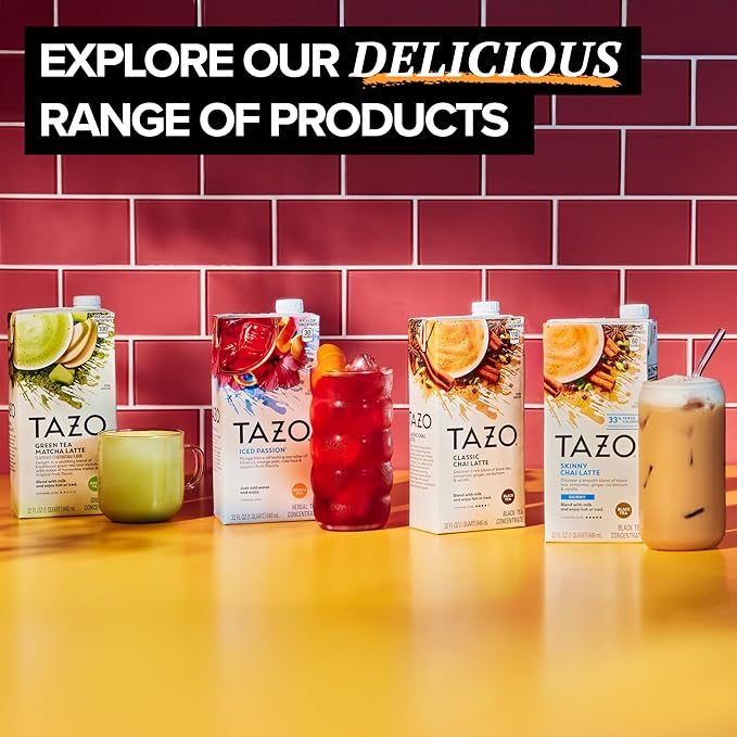 TAZO Tea Concentrate, Organic Skinny Chai Latte, & Chocolate Chai Latte 32 Fl Oz (1ea) (Variety Pack)