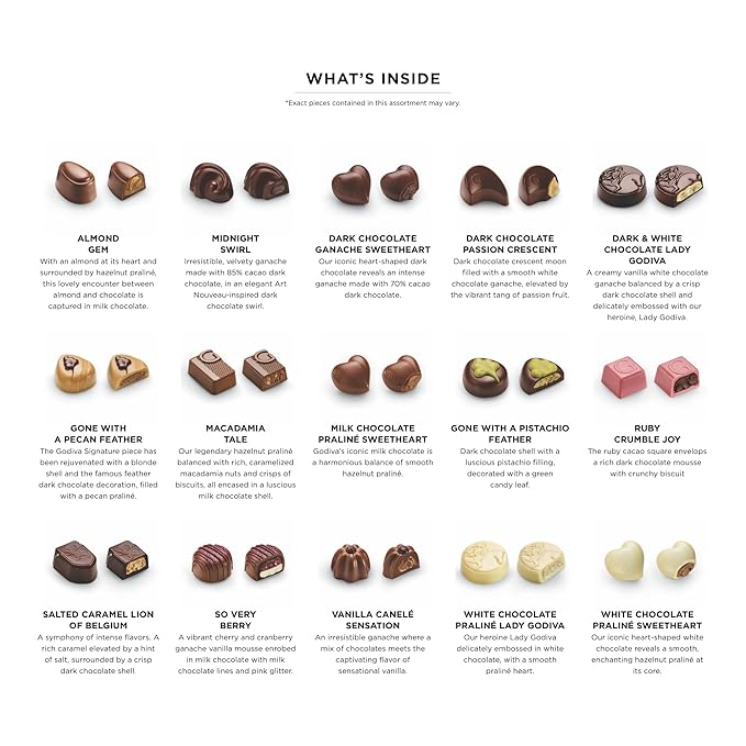 Godiva Green Bow Gold Assorted Chocolate Gift Box, Belgian Dark and Milk Chocolates with Pralinés, Ganaches & Caramels, Gourmet Holiday Gift, Non-GMO & Kosher, 15 Pc