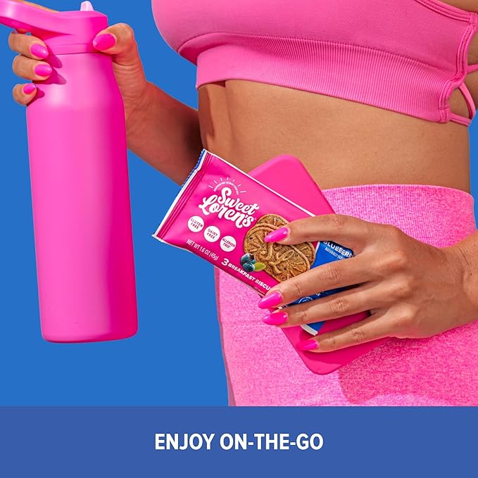 Sweet Loren's Vegan Breakfast Biscuits | Blueberry | 4g Protein, 19g Whole Grains | Plant Based, Gluten Free, Dairy Free, Nut Free Snacks | 3 Pack (15 Total Biscuits, 1.6 ounce each)