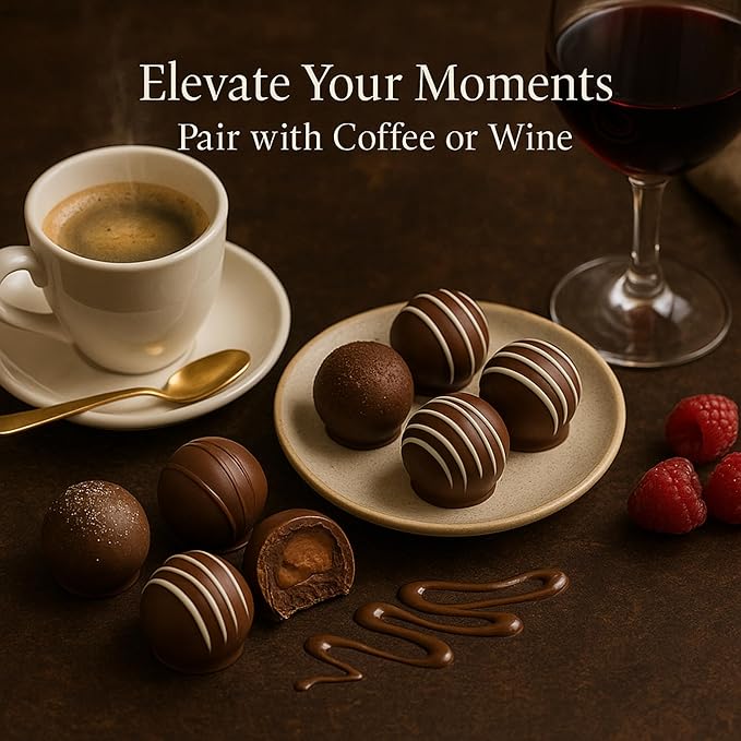 Andy Anand Chocolatier Luxurious Dark Chocolate Truffles Gift Box - Handmade Gourmet Chocolate Assortments, Gluten Free chocolate Perfect_gifts for her & for birthday Gifts & wedding gifts (24 Pcs)