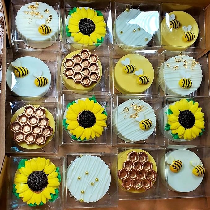 JCXGRVCK 150Pack 2.17x2.17x1.38 Inch Single Macaron Boxes Gift Boxes for Treat,Chocolate Covered Ore,Brownie,Candy,Wedding Bridal Shower Birthday Party Favor