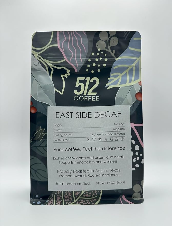 512 Coffee – Specialty Naturally Decaffeinated Whole Bean, Medium Roast – East Side DECAF – Freshly Hand-Roasted, Specialty Arabica, Premium Small Batch