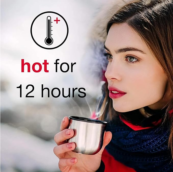 CIGACOR Stainless Steel Insulated Bottle – 17oz Coffee Travel Mug – Keeps Drinks Hot for 12 Hours & Cold for 24 – Leakproof Lid – Fits Car Cup Holders – Ideal for Office, Gym & Travel