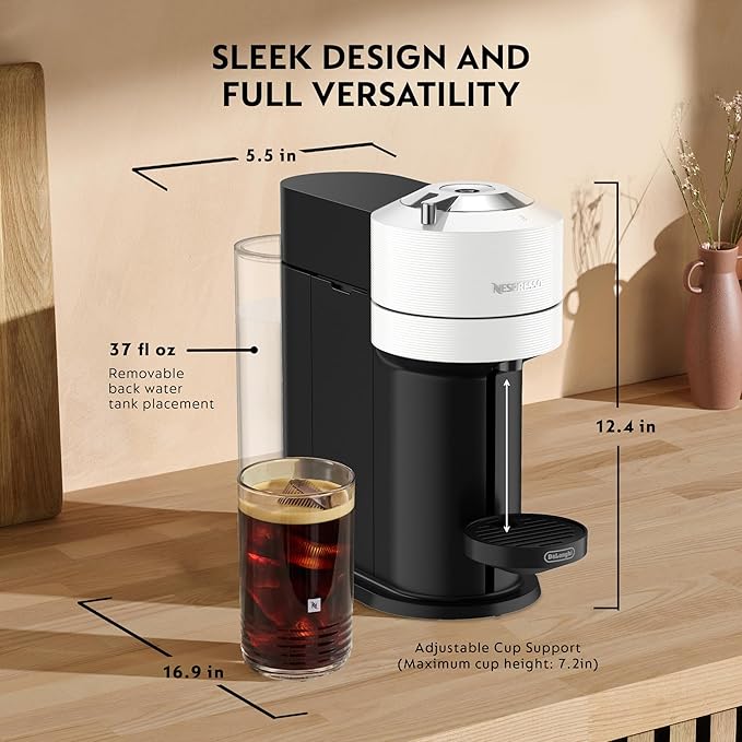Nespresso Vertuo Next Coffee and Espresso Maker by De'Longhi with Aeroccino Milk Frother