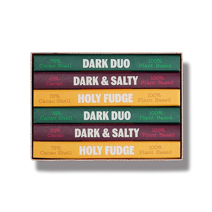 TCHO Dark Chocolate Gift Box - Organic Dark Chocolate Bars - Vegan, Paleo-Friendly, Gluten-Free, Soy-Free, Handcrafted Pure Cacao - Perfect for Gifting - 6 Bars