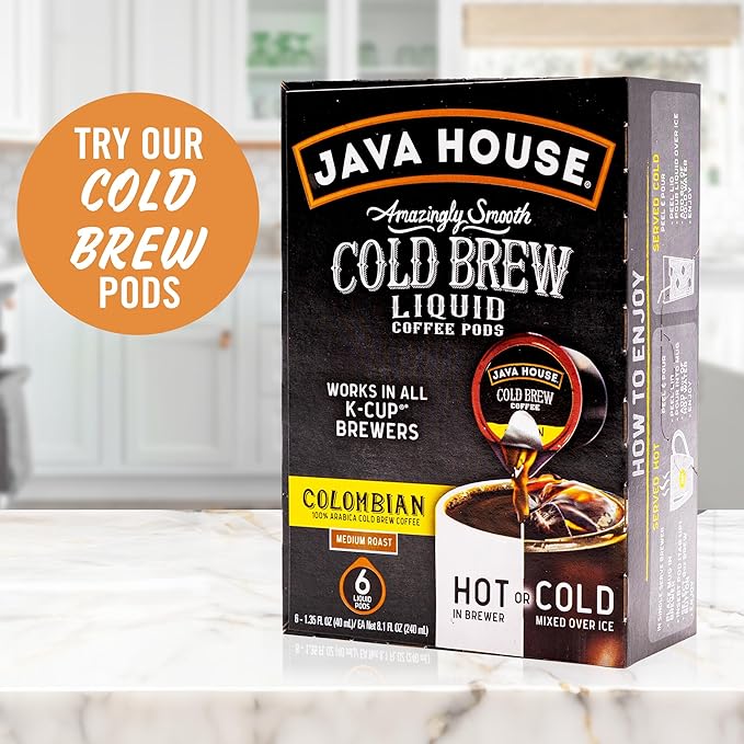 Java House Cold Brew Coffee Ready to Drink Bottles - Salted Caramel Latte - Pack of 12 8oz Bottles - 100% Arabica Coffee