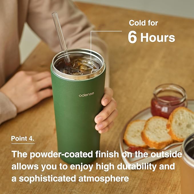 Odense Legodt Straw Tumbler 24oz - Double Stainless Vacuum Insulated Tumbler with Lid & Straw - Travel Mug, Water Bottle for Iced Coffee & Iced Tea, Cold Drinks, Dishwasher Safe(Orange Carrot)