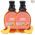 Green Jay Gourmet Peach Syrup - 3 Ingredient Premium Breakfast Syrup with Fresh Peaches, Cane Sugar & Lemon Juice - All-Natural, Non-GMO Pancake Syrup, Waffle Syrup & Dessert Syrup - 2 x 8 Ounces