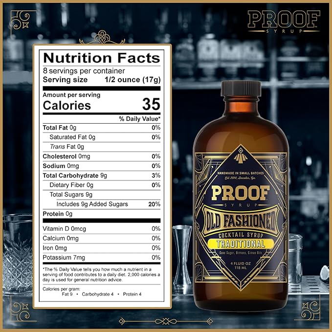 Proof Syrup - Old Fashioned Cocktail Mix - Made with Real Bitters & Cane Sugar - Traditional Flavor - Fast, Easy, Delicious, Handcrafted Cocktail Syrup - 4oz