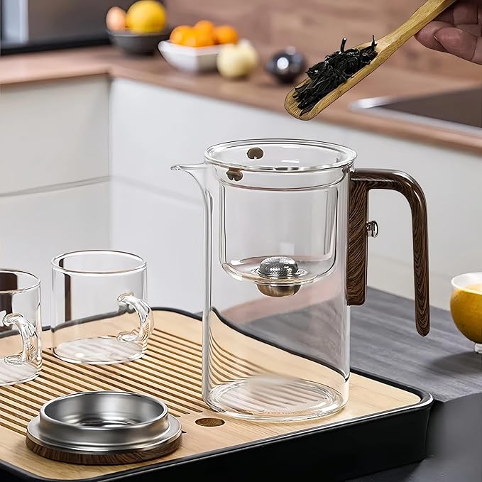 Enchanti Tea Pot, Creative Witchcraft Magic Glass Teapot, Detachable Loose Tea Glass Tea Infuser, Ideal for Tea Steeper-27oz (approx. 800 ml)