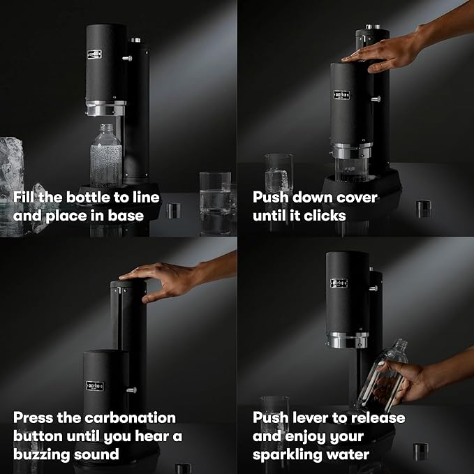 Aarke Carbonator Pro, Sparkling & Carbonation Water Machine, Stainless Steel with Glass Reusable Bottle Volume 800 mL/27 fl oz and CO2 Cylinder (Stainless)
