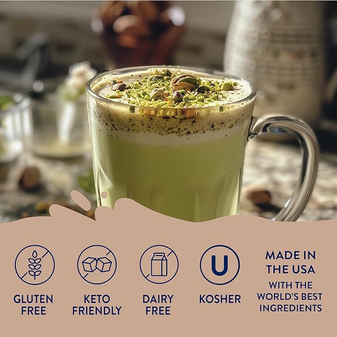 Jordan's Skinny Syrups Sugar Free Coffee Syrup, Pistachio Flavor Drink Mix, Zero Calorie Flavoring for Chai Latte, Protein Shake, Food & More, Gluten Free, Keto Friendly, 25.4 Fl Oz, 1 Pack