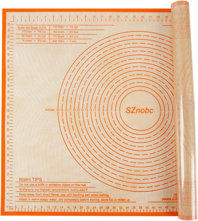 Silicone Pastry Mat 34'' By 26'' Extra Large Baking Mat with Measurements for Dough Rolling, Kneading Board, Kitchen Counter Mats, Perfect for Dough, Pastry, Fondant, Cookies, Bread, Pasta, Pizza