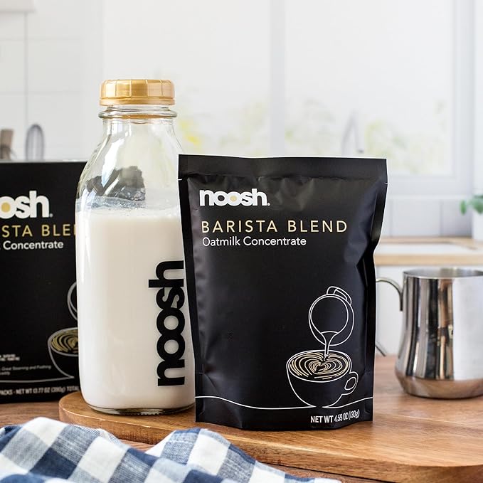 NOOSH Oatmilk Concentrate - Oat Milk Powder - Each Pack Makes 1qt - Great for Foaming and Steaming - Perfect for Hot or Cold Beverages – 4.59oz (24 Pack)