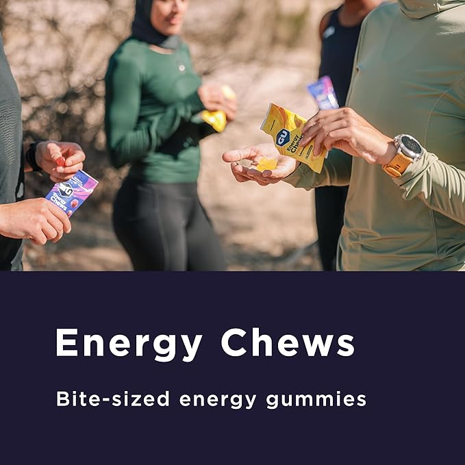 GU Energy Chews, Rainbow Mix Energy Gummies with Electrolytes, Dairy-Free, On-The-Go Energy for Any Workout, 12 Bags (24 Servings Total)