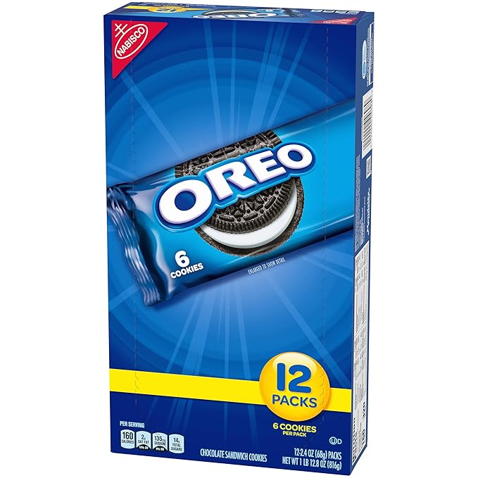OREO Chocolate Sandwich Cookies, School Lunch Box Snacks, 2.4 Ounce (Pack of 12)