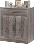 Vongrasig Sideboard Buffet with Storage, Modern Kitchen Storage Cabinet with 1 Drawer and 2 Doors, Wood Coffee Bar Buffet Table for Kitchen, Dining Room, Ash Grey